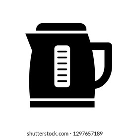 Kitchen electric kettle vector icon isolated on white background