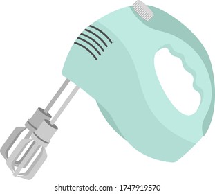 Kitchen electric mixer. Vector illustration on the theme of kitchen appliances and cooking.