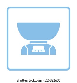 Kitchen electric scales icon. Blue frame design. Vector illustration.