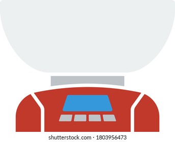 Icono de escalas eléctricas de cocina. Diseño de color plano. Ilustración vectorial.