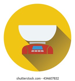 Kitchen electric scales icon. Flat design. Vector illustration.
