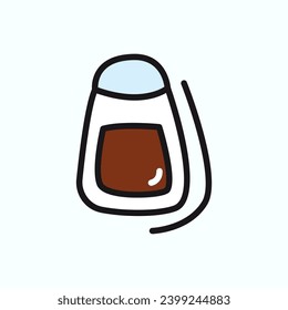 Kitchen element of colorful set. Artwork adorned with a wine glass symbolize the pleasure of pairing fine wine with delicious meals, all in a lively and tasteful manner. Vector illustration.
