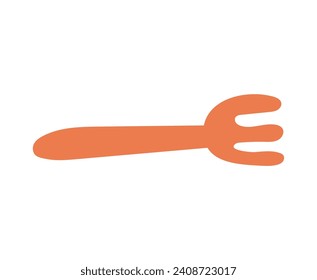 Kitchen element of colorful set. The graceful design of the fork captures the essence of cooking and brings it to life against a white background. Vector illustration.