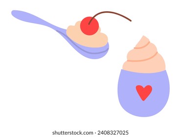 Kitchen element of colorful set. This artful illustration. sophisticate design and focus on the hot drink's aroma create a captivating visual experience. Vector illustration.
