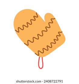 Cocina de un conjunto colorido. Esta ilustración de cocina muestra un guante, puede añadir un toque de sofisticación a los proyectos culinarios. Ilustración vectorial.