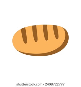 Kitchen element of colorful set. This kitchen illustration feature a delectable tasty loaf of bread - perfect for food-related projects. Vector illustration.