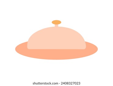 Kitchen element of colorful set. The kitchen tray with a lid, which is depicted on this white background, is a tool for spectacular serving of dishes. Vector illustration.