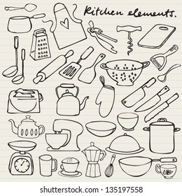 Kitchen elements doodle