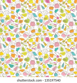 Kitchen elements seamless vector