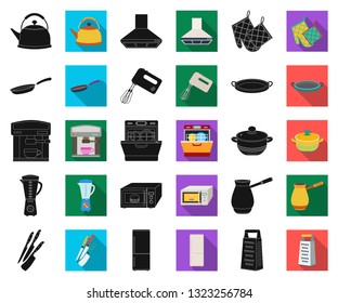 Kitchen equipment black,flat icons in set collection for design. Kitchen and accessories vector symbol stock web illustration.