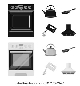 Kitchen equipment black,monochrom icons in set collection for design. Kitchen and accessories vector symbol stock web illustration.