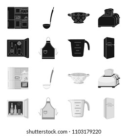 Kitchen equipment black,monochrome icons in set collection for design. Kitchen and accessories vector symbol stock web illustration.