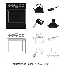 Kitchen equipment black,outline icons in set collection for design. Kitchen and accessories vector symbol stock web illustration.