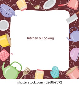 Kitchen Equipment Border, Ware, Crockery, Cooking, Food, Bakery, Lifestyle