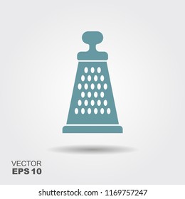 Kitchen Equipment. Cheese Grater Flat Icon. Vector illustration