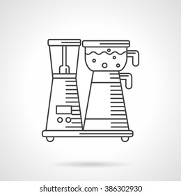 Kitchen equipment. Coffee maker. Household appliances. Flat thin line style vector icon. Single design element for website, business.