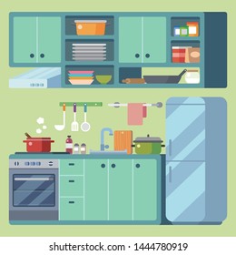 kitchen equipment design illustration vector