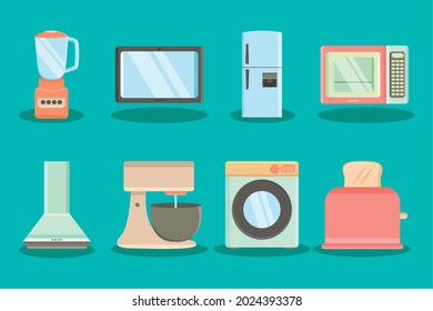 diseño de conjunto de iconos de equipo de cocina
