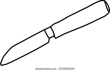 Ícone da linha do equipamento da cozinha com o traço editável. emoji da faca de cozinha do contorno pequeno simples. Ícone de faca, símbolo. Ilustração do vetor da faca.