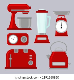 Kitchen equipment, Modern color icons, vector illustrator