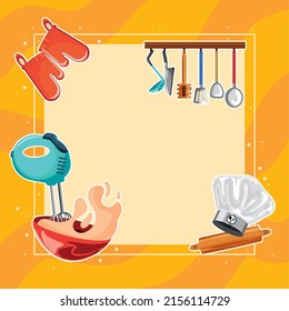 kitchen equipment poster template design