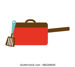 kitchen equipment utencils icon vector illustration design