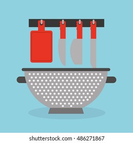 kitchen equipment utencils icon vector illustration design