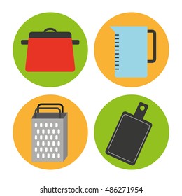 kitchen equipment utencils icon vector illustration design