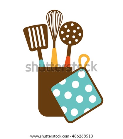 kitchen equipment utencils icon vector illustration design