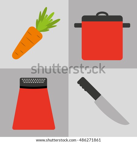 kitchen equipment utencils icon vector illustration design