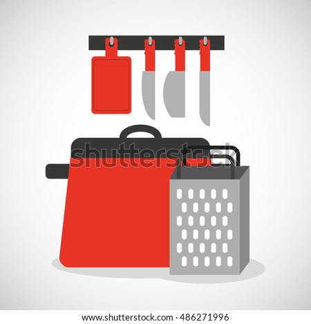 kitchen equipment utencils icon vector illustration design