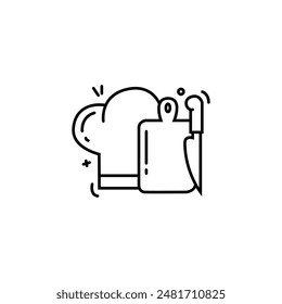 Iconos vectoriales de equipo de cocina sobre fondo blanco.