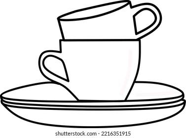 Equipo de cocina ilustración vectorial taza de té  