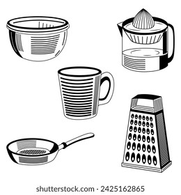 Kitchen equipments Set Stock Vector