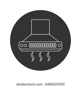 Kitchen extractor fan line icon isolated on white background. Cooker hood. Kitchen exhaust. Household appliance. Vector sign