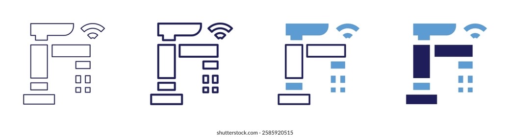 Kitchen faucet icon in 4 different styles. Thin Line, Line, Bold Line, Duotone. Duotone style. Editable stroke.