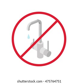 Kitchen faucet icon design. Water tap illustration, isolated on a white background.