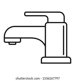 Kitchen faucet icon. Outline kitchen faucet vector icon for web design isolated on white background
