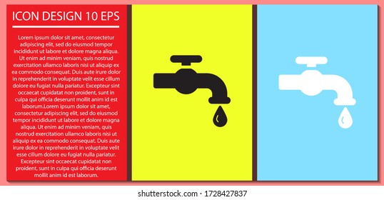 Kitchen faucet iconvector icon , lorem ipsum Flat design