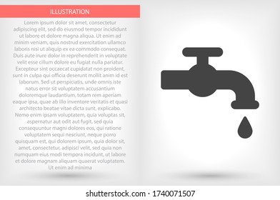 Kitchen faucet iconvector icon , lorem ipsum Flat design