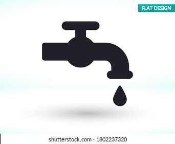 Kitchen faucet iconvector icon , lorem ipsum Flat design