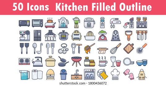 Kitchen filled outline icon. vector illustration. Isolated on white background.