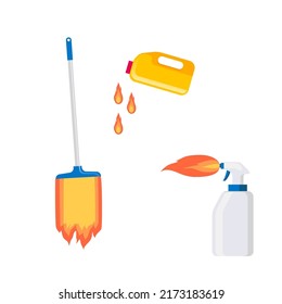 Küchenfeuerchemie. Vektorgrafik