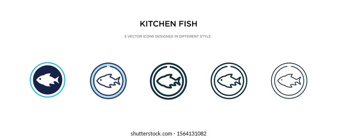 kitchen fish icon in different style vector illustration. two colored and black kitchen fish vector icons designed in filled, outline, line and stroke style can be used for web, mobile, ui