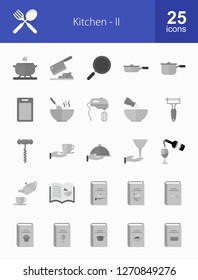 Kitchen Flat Greyscale Icons