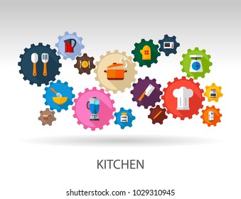 Kitchen flat icon concept. Vector illustration. Element template for design.