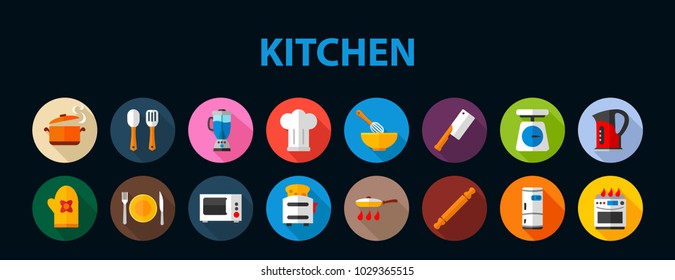 Kitchen flat icon concept. Vector illustration. Element template for design.