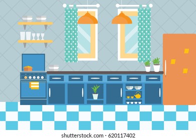 Kitchen flat illustration