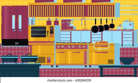 Kitchen flat illustration