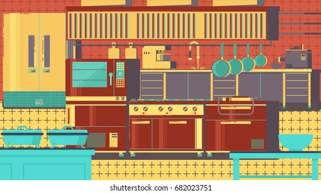 Kitchen flat illustration